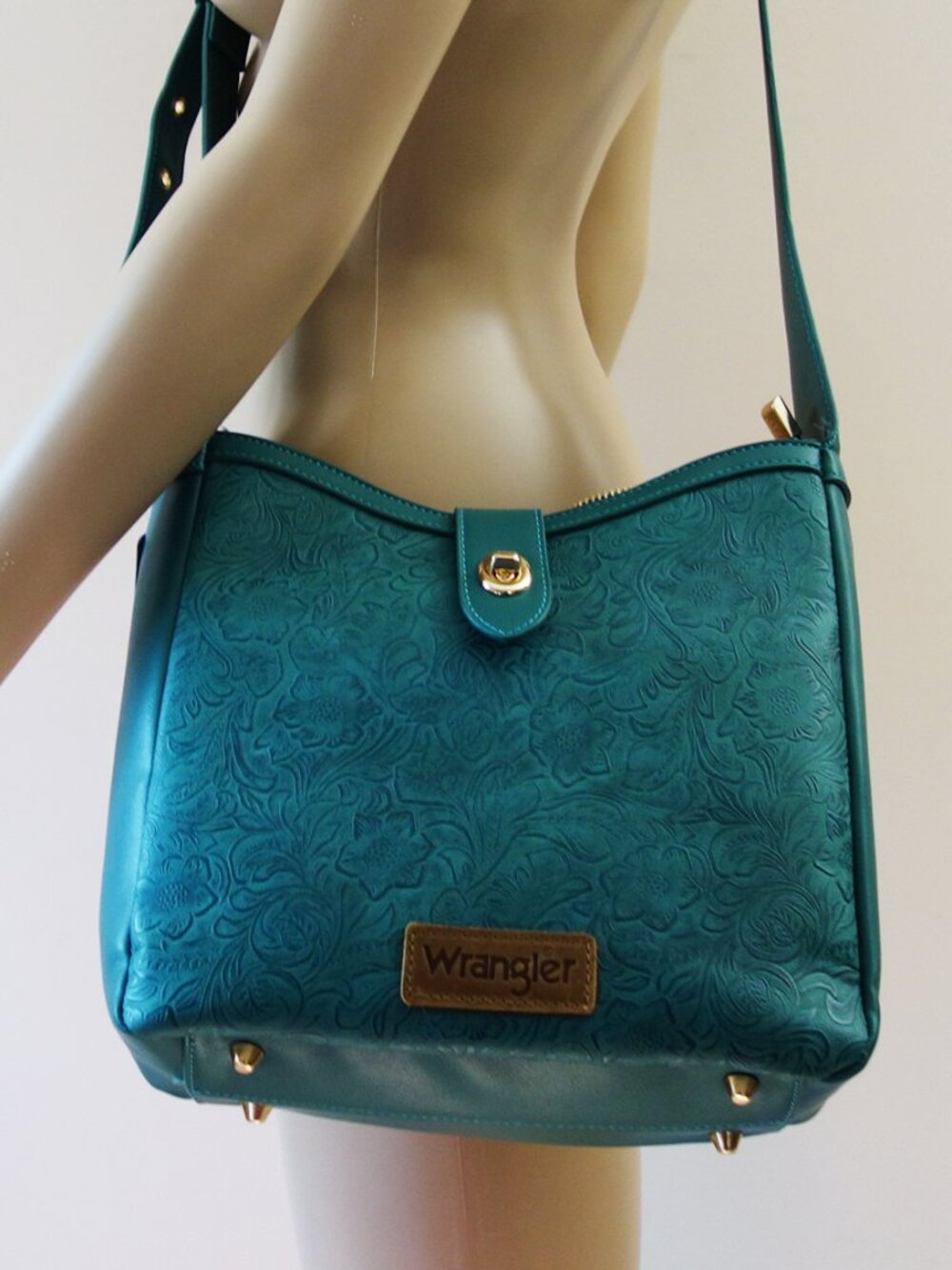 Wrangler Turquoise Crossbody Embossed Medium Size Bag Cowgirl NWT!